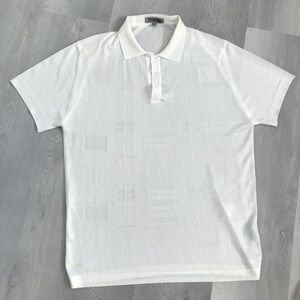 STACY ADAMS MENS WHITE POLO SHIRT SEMI SHEER 3X